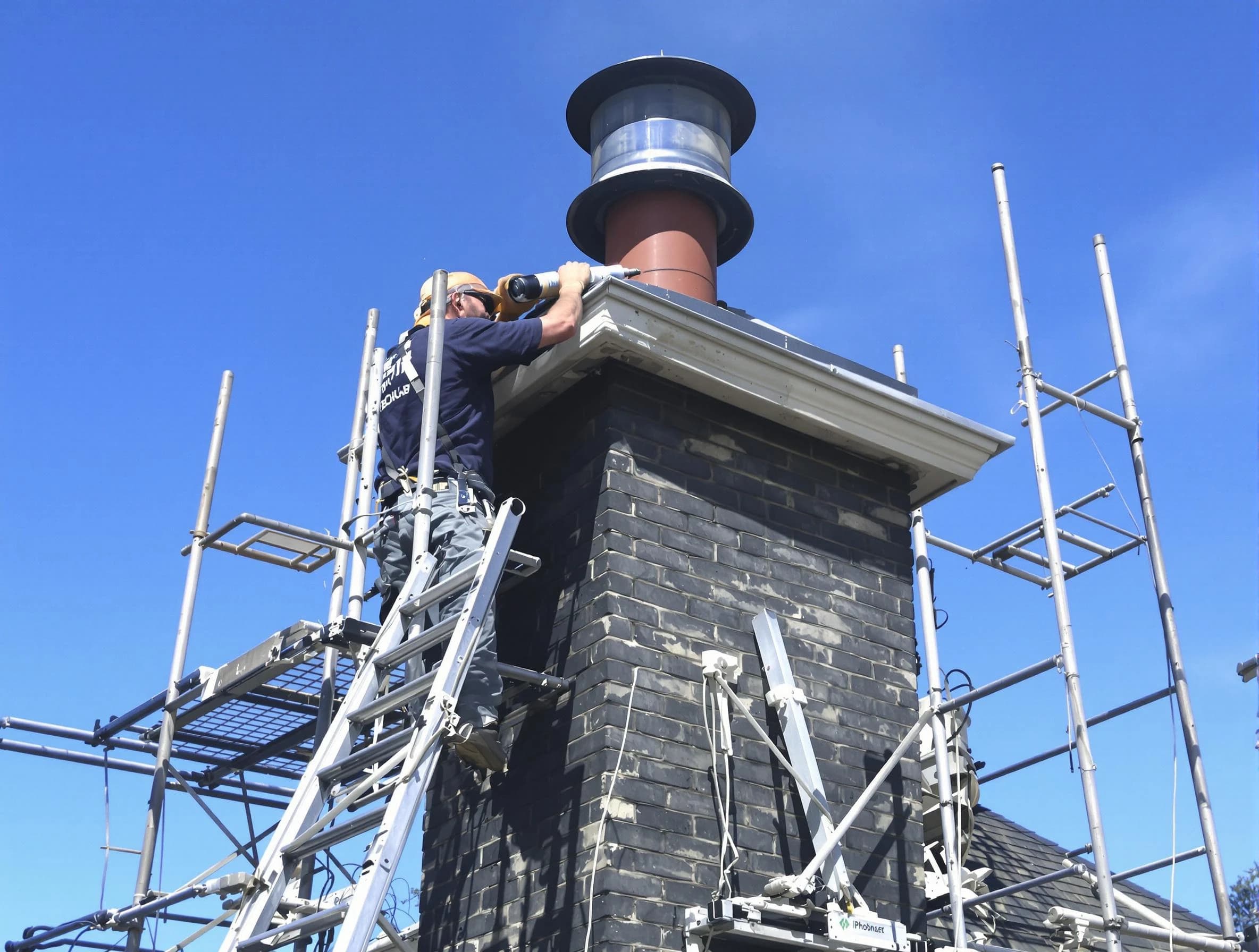 Sturdy chimney crown finished by Bonanza Chimney Sweep in Bonanza, GA