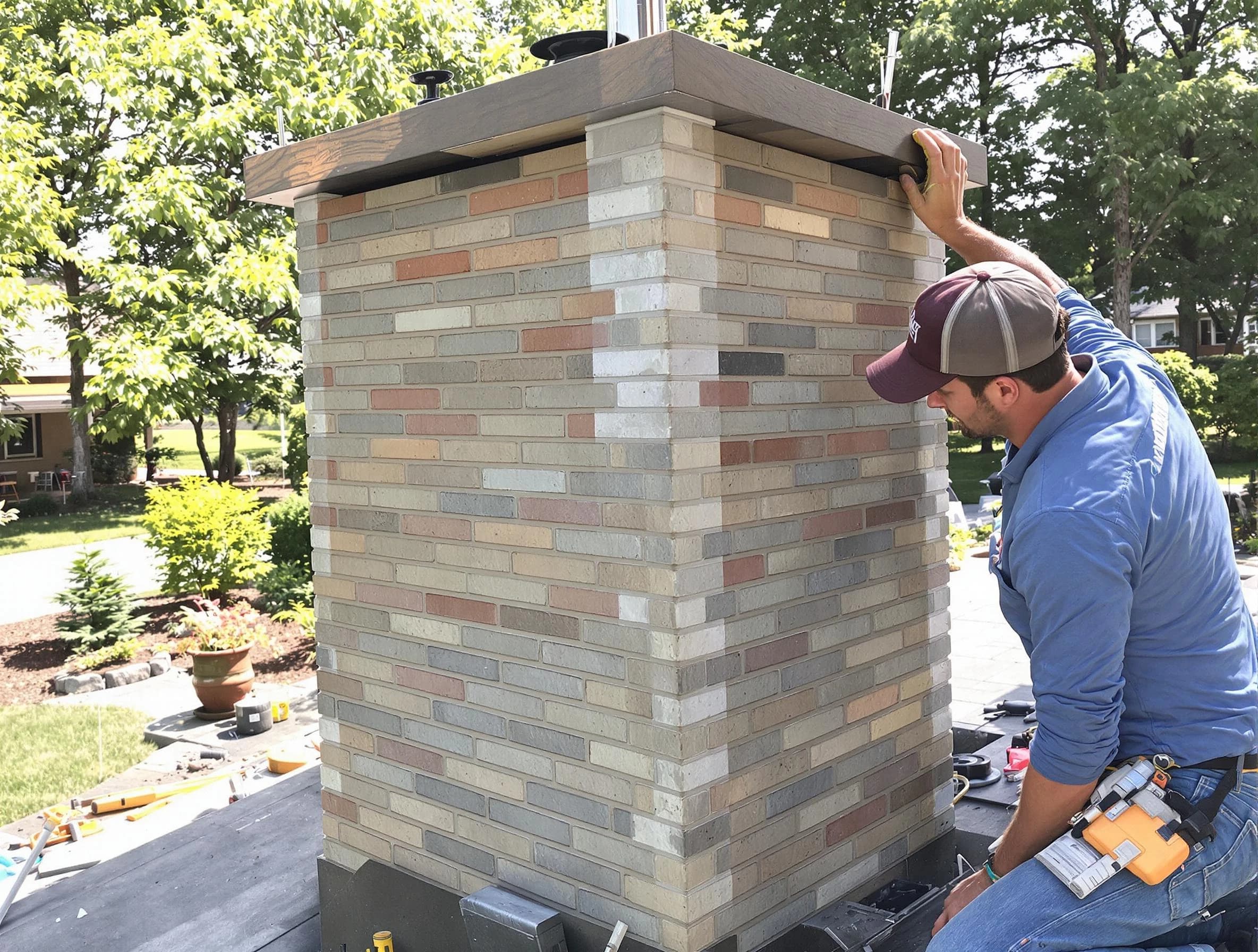 Bonanza Chimney Sweep completing a modern chimney remodel in Bonanza, GA