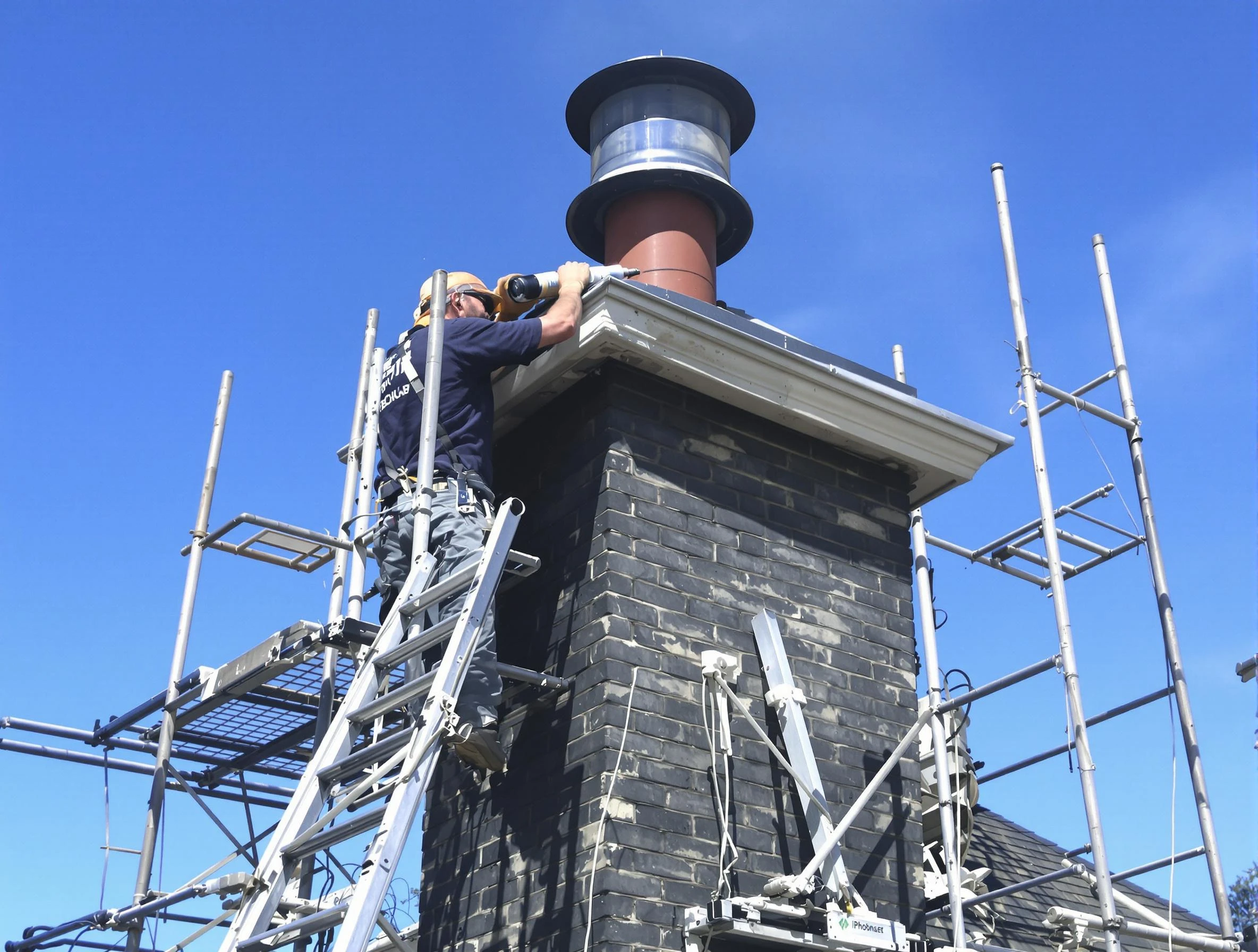Sturdy chimney crown finished by Bonanza Chimney Sweep in Bonanza, GA