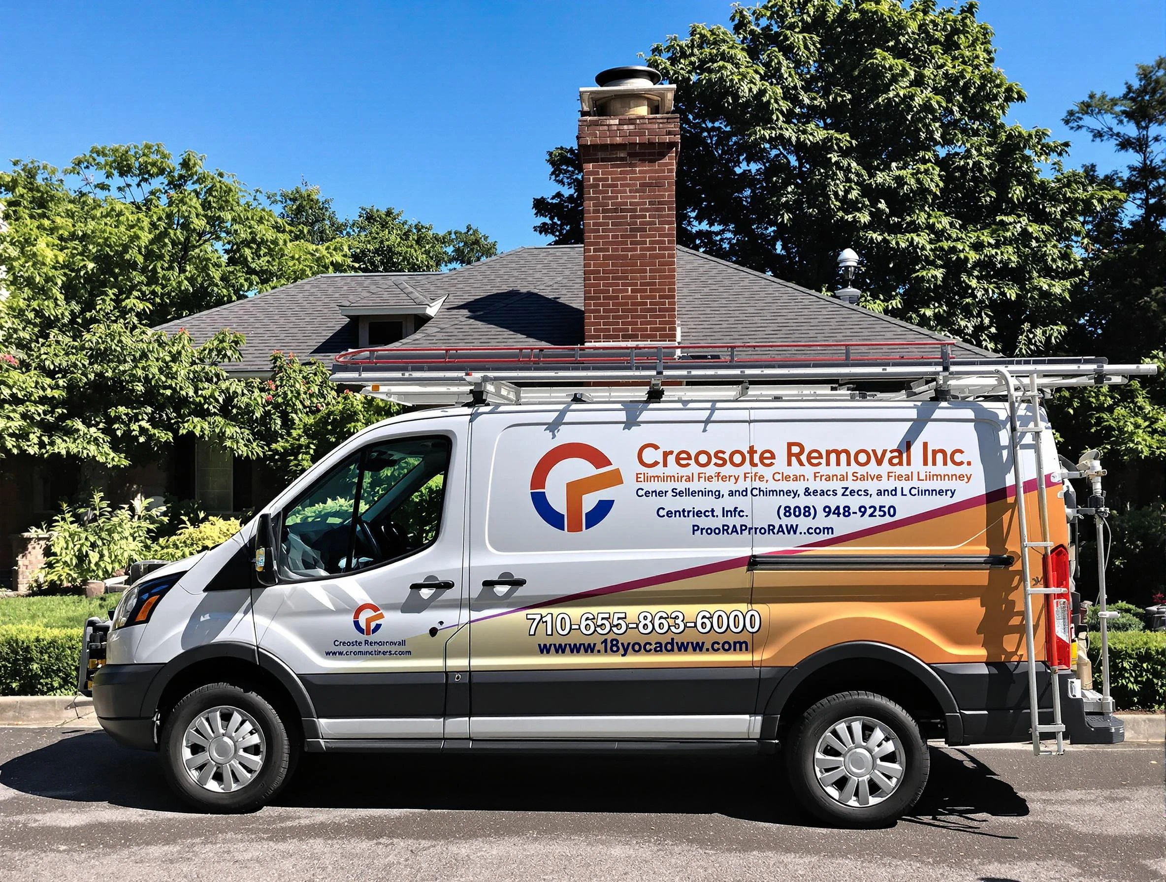 Bonanza Chimney Sweep technician removing creosote safely in Bonanza, GA