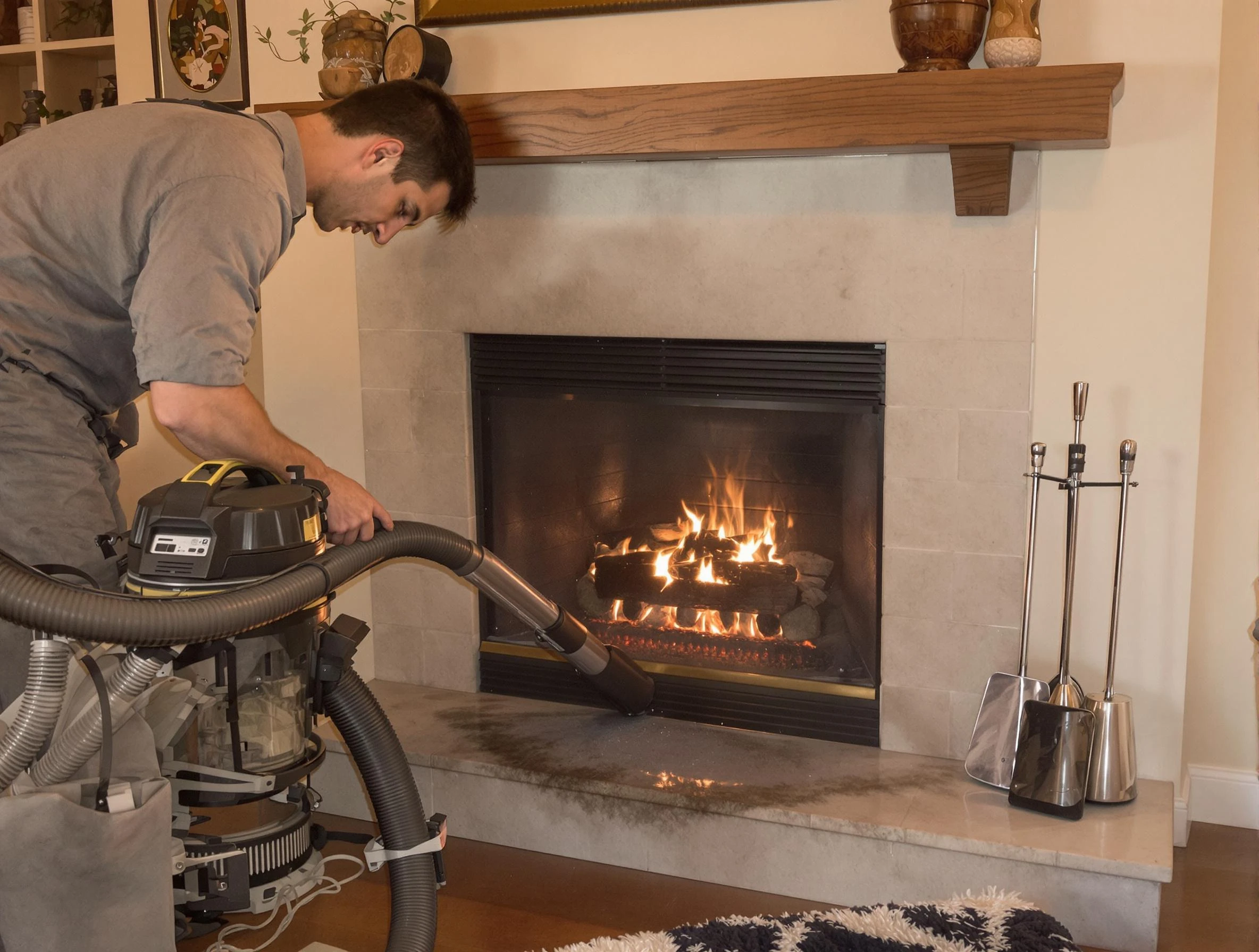 Routine fireplace upkeep by Bonanza Chimney Sweep in Bonanza, GA