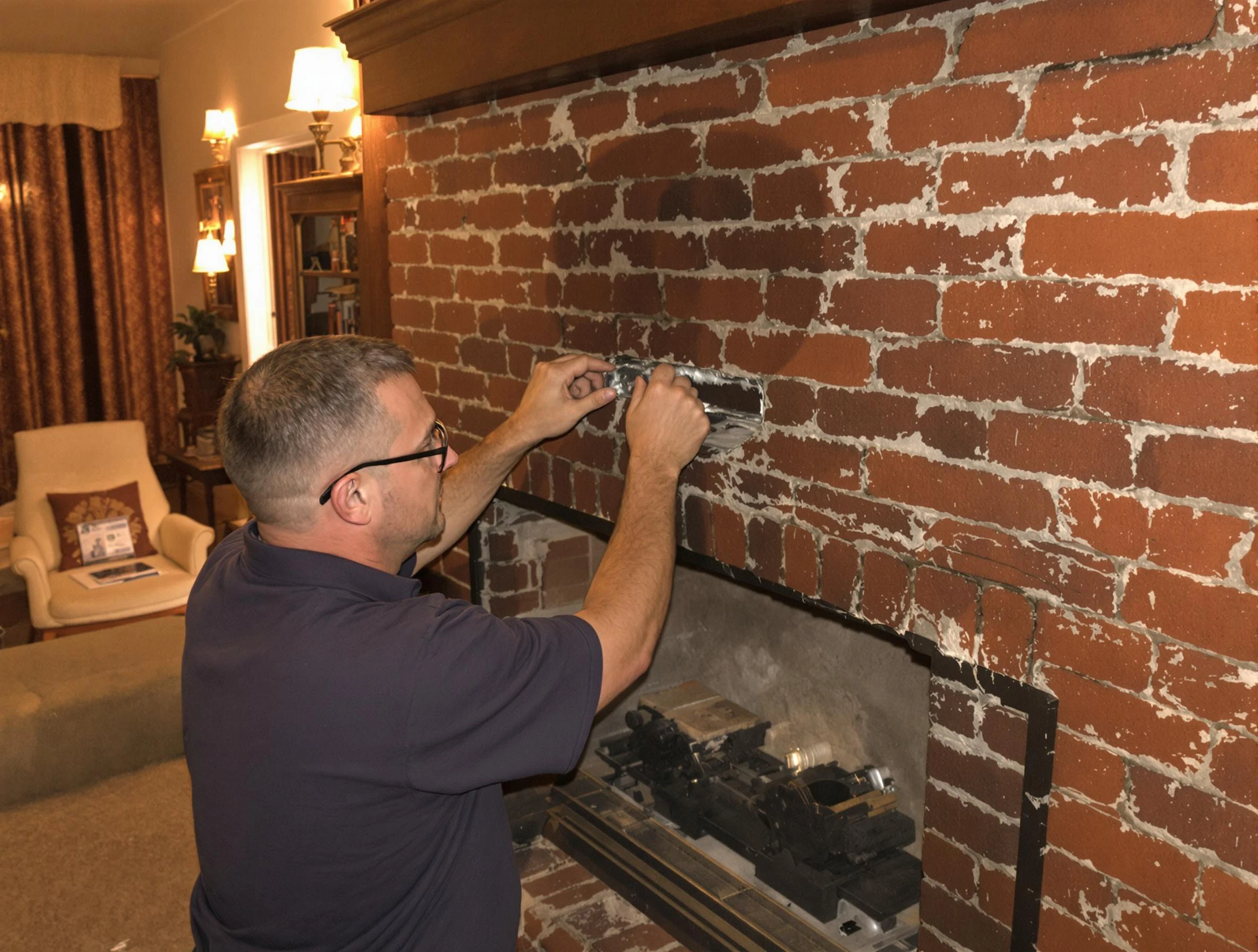 Bonanza Chimney Sweep expert fixing a fireplace in Bonanza, GA