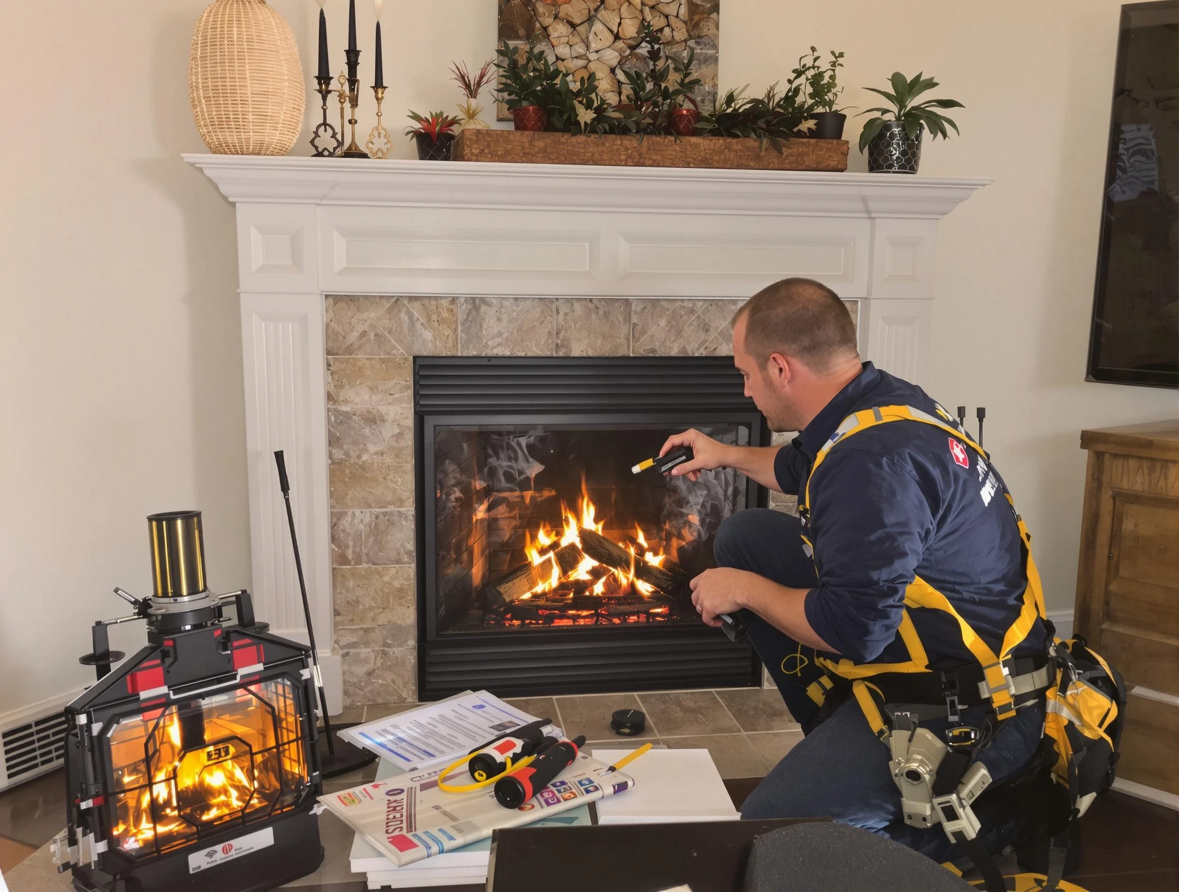 Safety-focused fireplace inspection by Bonanza Chimney Sweep in Bonanza, GA